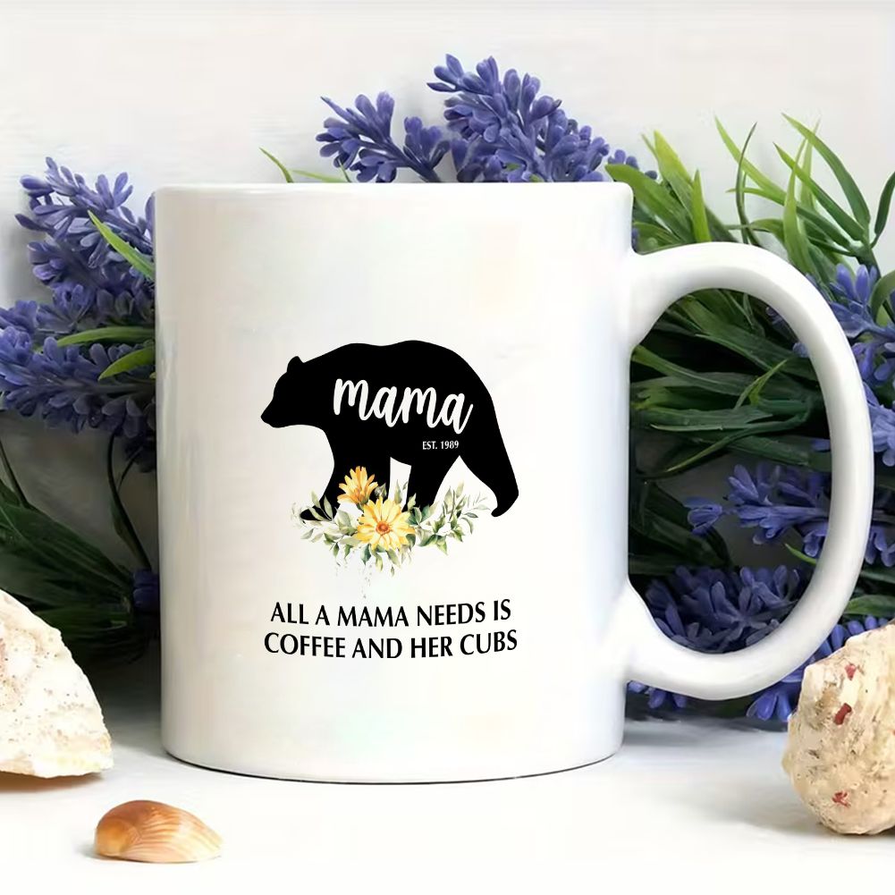 All A Mama Needs Is Coffee And Her Cubs EST. Personalized Mother's Day Mug - 11oz