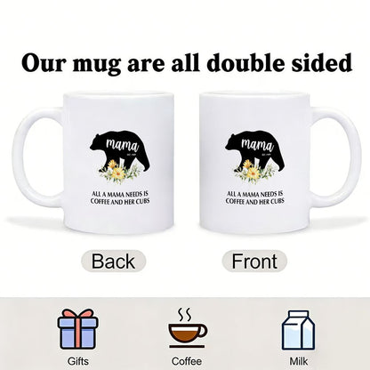 All A Mama Needs Is Coffee And Her Cubs EST. Personalized Mother's Day Mug - 11oz