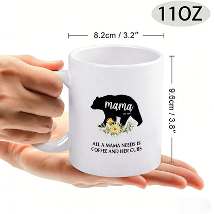 All A Mama Needs Is Coffee And Her Cubs EST. Personalized Mother's Day Mug - 11oz