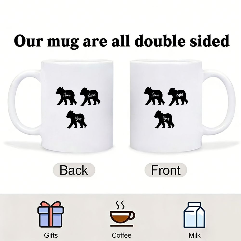 Personalized Bear Cubs Name Mother's Day Mug Custom Family Names - 11oz