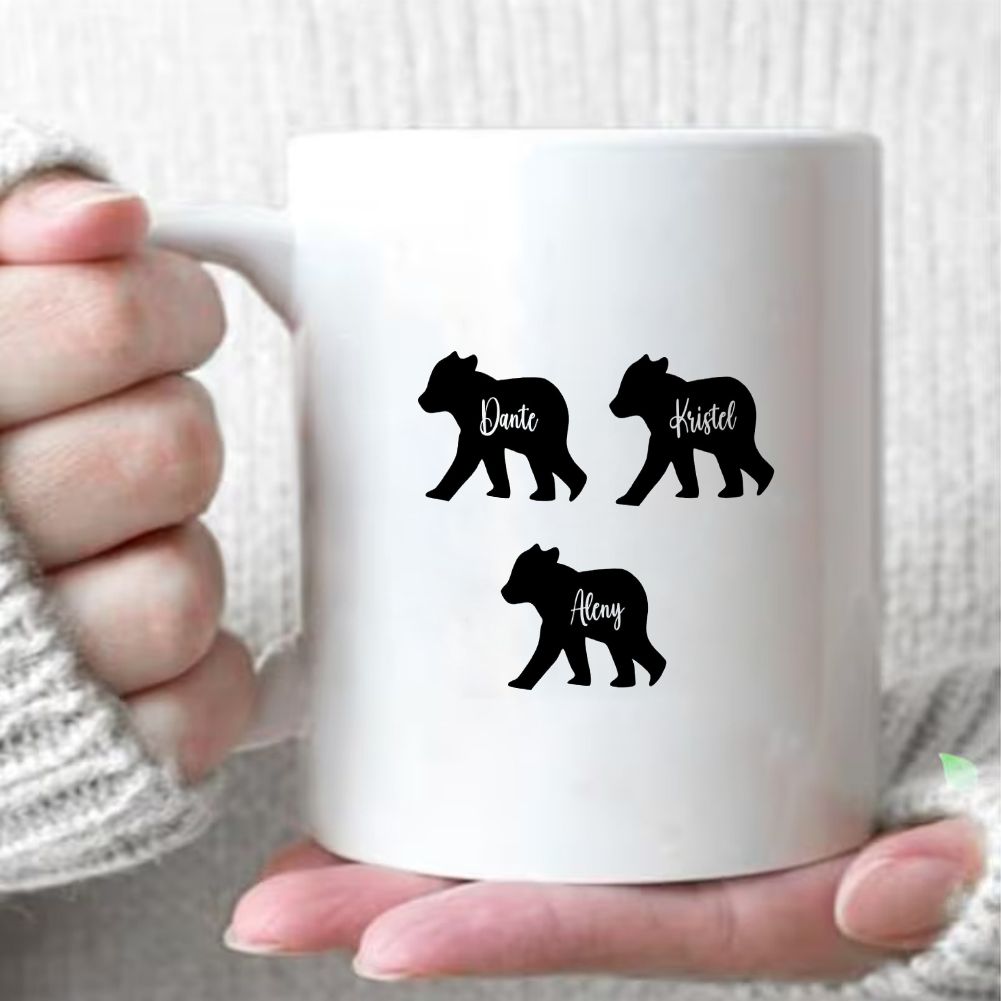 Personalized Bear Cubs Name Mother's Day Mug Custom Family Names - 11oz