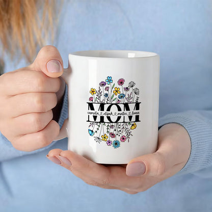 Personalized MOM Wildflower Name Mug Custom Mother's Day Gift - 11oz