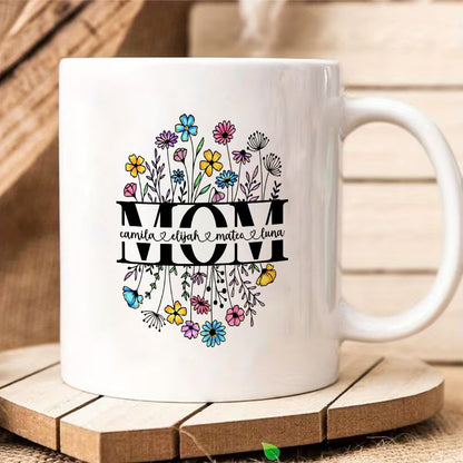 Personalized MOM Wildflower Name Mug Custom Mother's Day Gift - 11oz