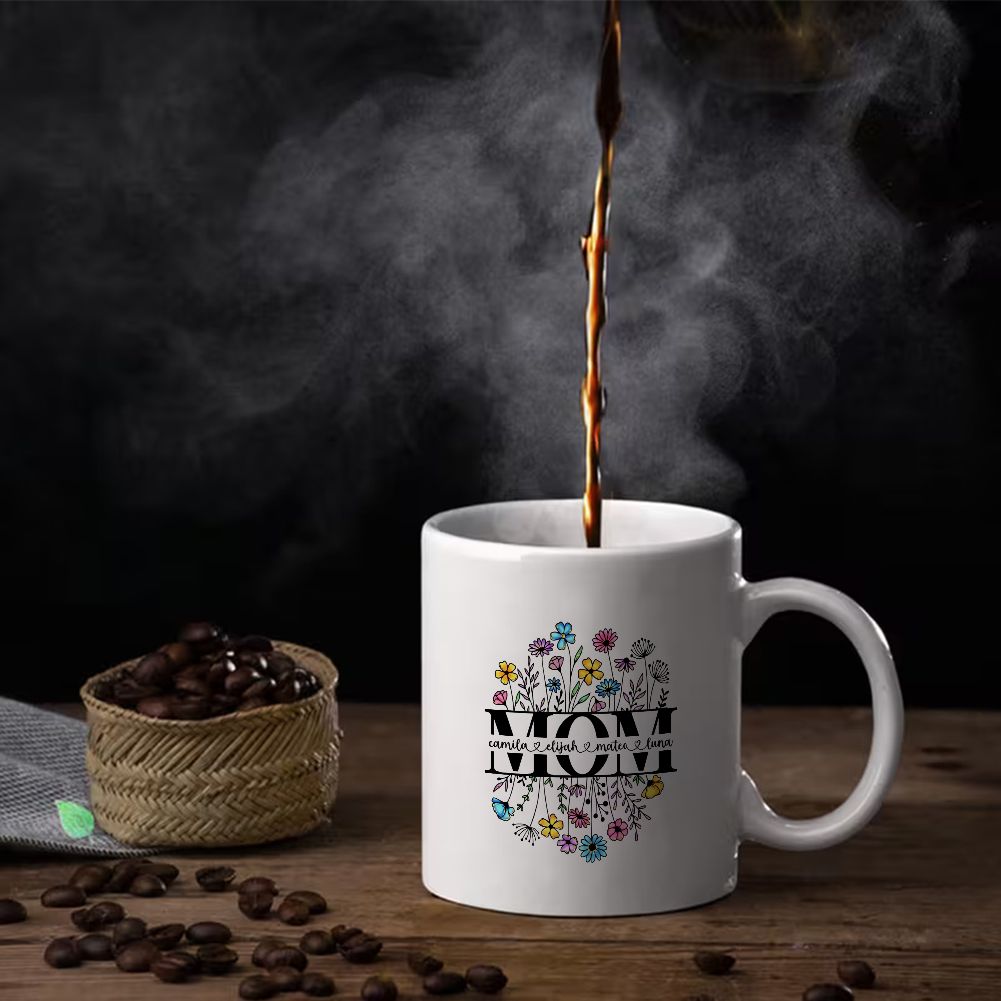 Personalized MOM Wildflower Name Mug Custom Mother's Day Gift - 11oz