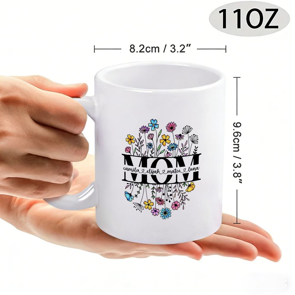 Personalized MOM Wildflower Name Mug Custom Mother's Day Gift - 11oz