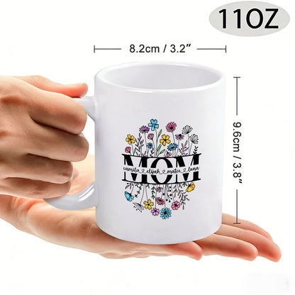 Personalized MOM Wildflower Name Mug Custom Mother's Day Gift - 11oz