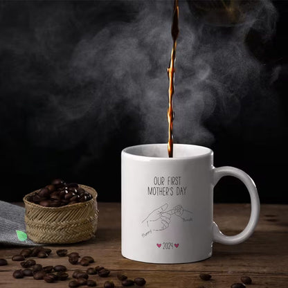 Personalized Our First Mother's Day Mug Custom Baby Name & Date Gift - 11oz