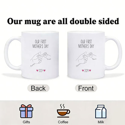 Personalized Our First Mother's Day Mug Custom Baby Name & Date Gift - 11oz