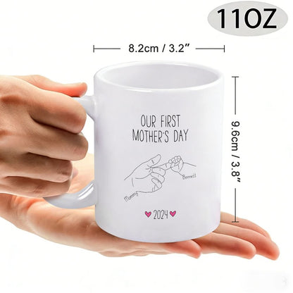 Personalized Our First Mother's Day Mug Custom Baby Name & Date Gift - 11oz