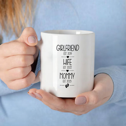 Personalized Girlfriend Wife Mommy EST Year Custom Mug - 11oz