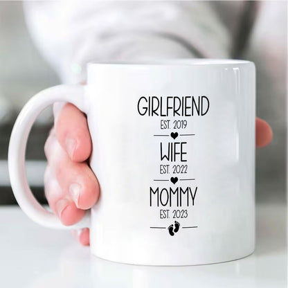 Personalized Girlfriend Wife Mommy EST Year Custom Mug - 11oz