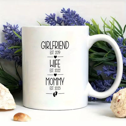 Personalized Girlfriend Wife Mommy EST Year Custom Mug - 11oz