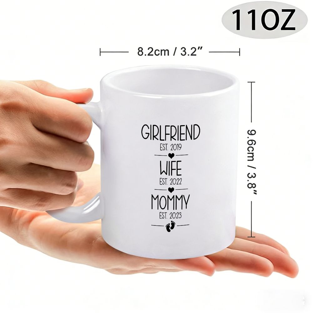 Personalized Girlfriend Wife Mommy EST Year Custom Mug - 11oz