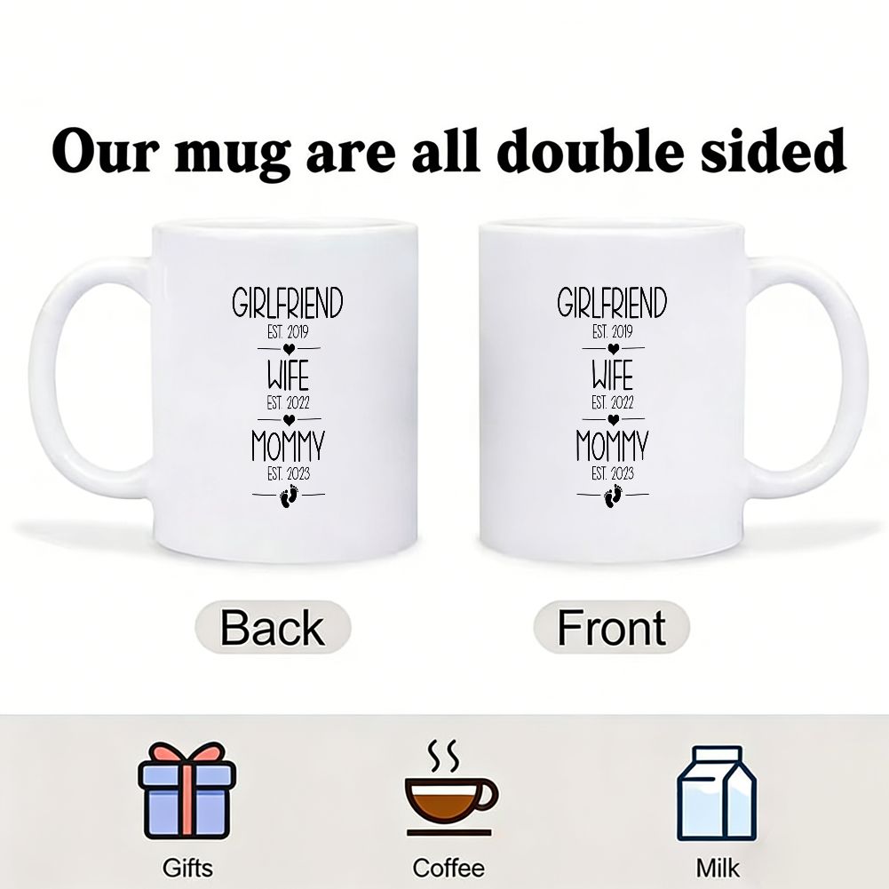 Personalized Girlfriend Wife Mommy EST Year Custom Mug - 11oz