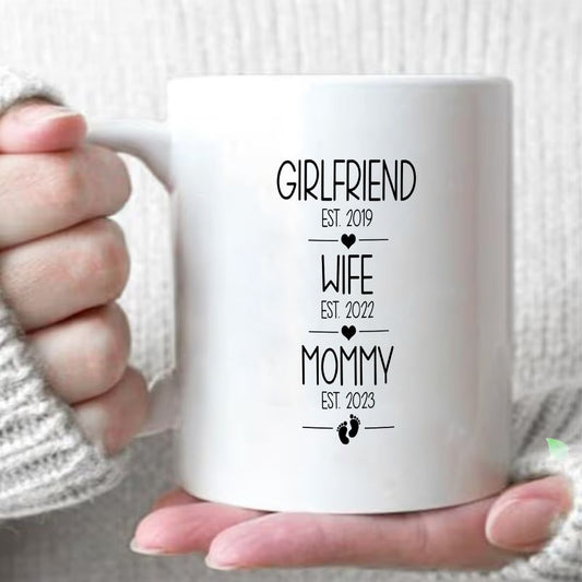 Personalized Girlfriend Wife Mommy EST Year Custom Mug - 11oz