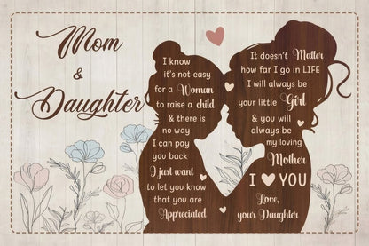 Personalized Mom and Daughter Canvas, Custom Mother's Day Gift from Daughter
