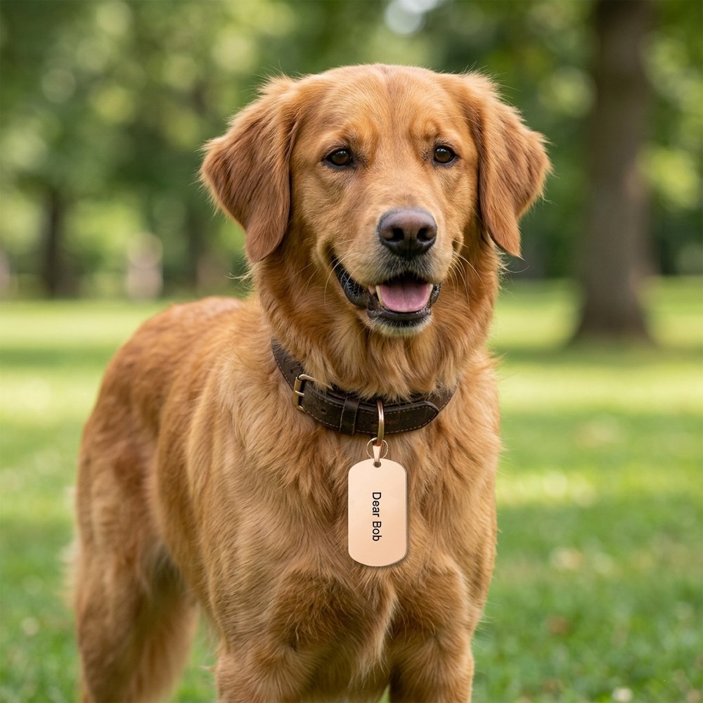 Personalized Black Military Pet Tag Necklace - Custom Engraved Dog & Cat ID Tag