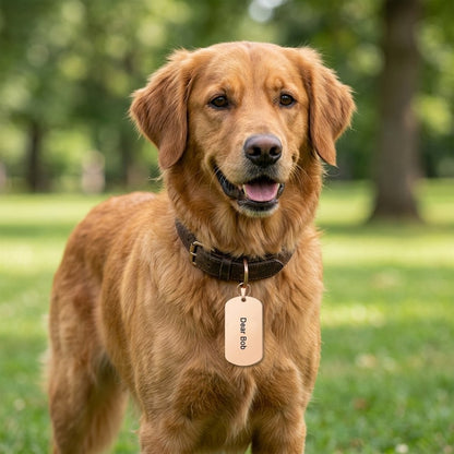 Personalized Black Military Pet Tag Necklace - Custom Engraved Dog & Cat ID Tag