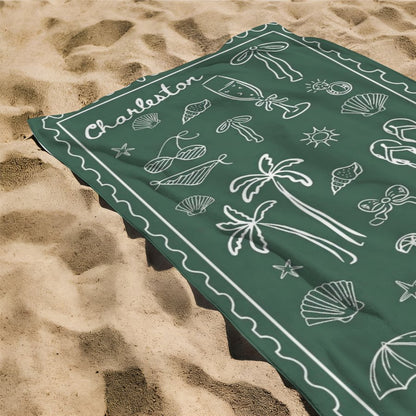 Custom Bachelorette Beach Towel - Personalized Bridal Party Beach Trip Gift For Bridesmaids