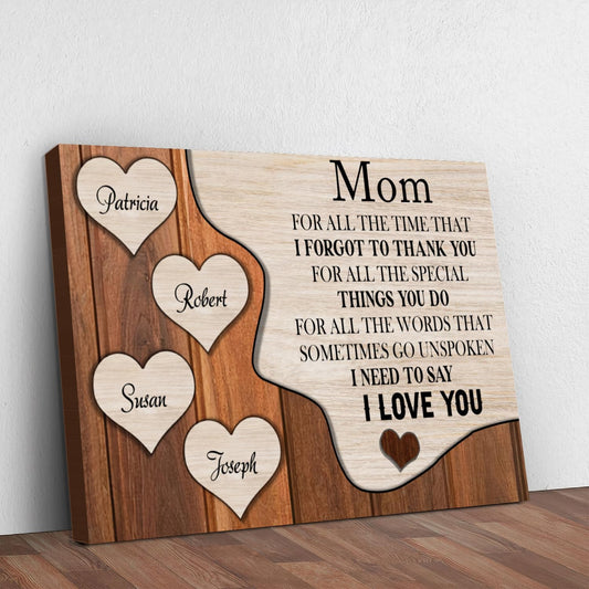 Personalized Mother's Day Canvas Wall Art