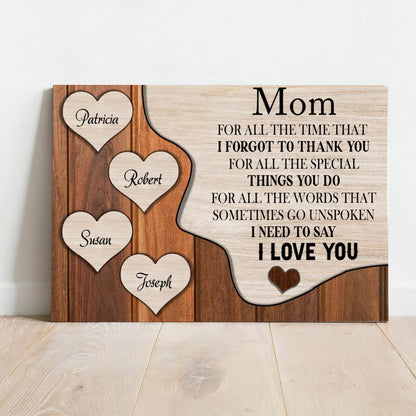 Personalized Mother's Day Canvas Wall Art
