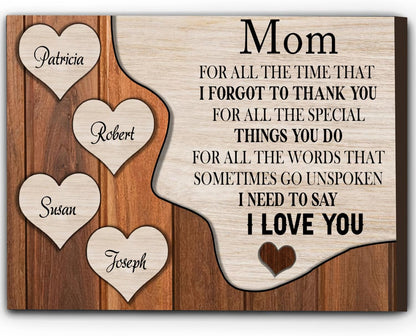 Personalized Mother's Day Canvas Wall Art