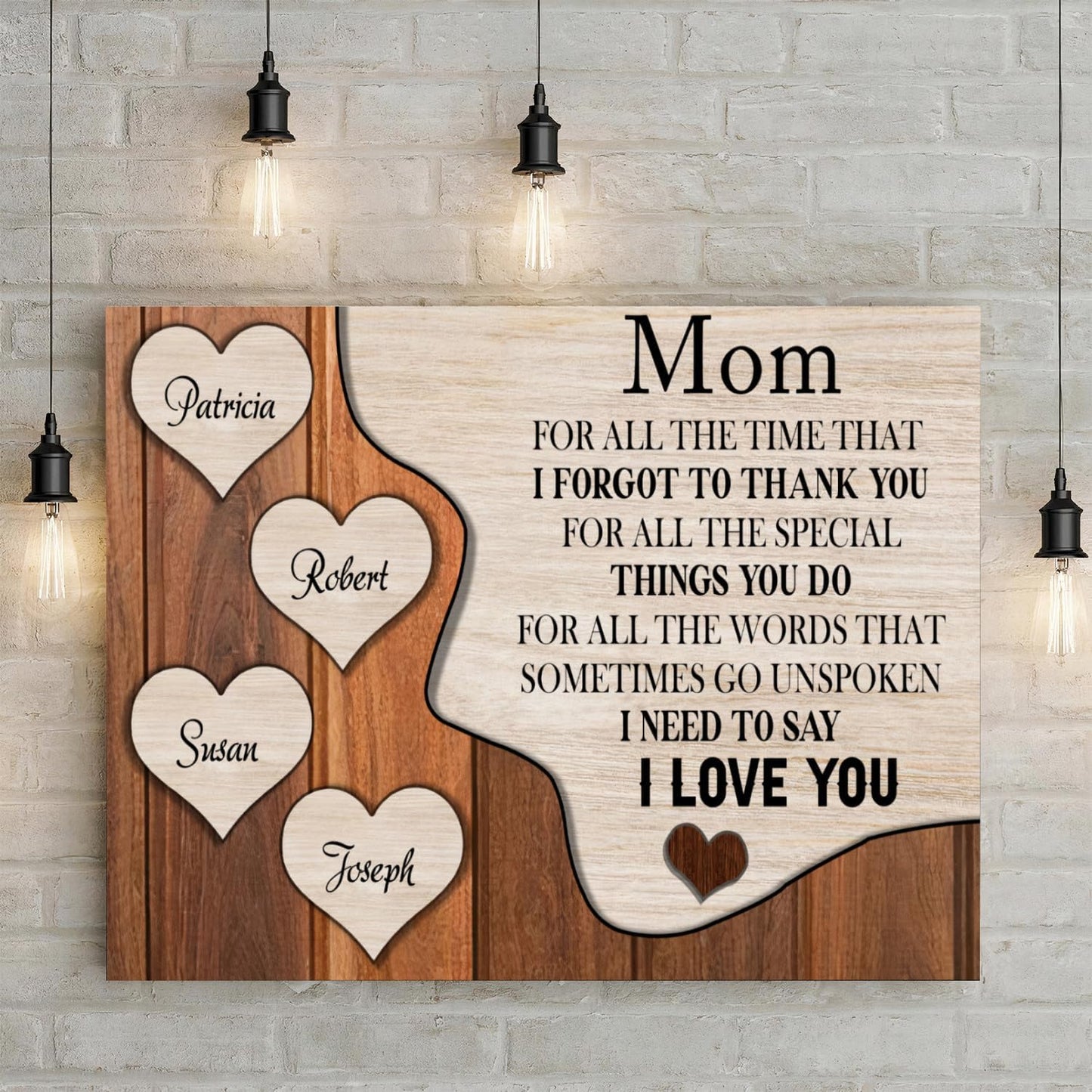 Personalized Mother's Day Canvas Wall Art