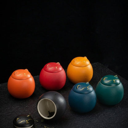 Cute Cat Shaped Pet Urn for Ashes - Ceramic Pet Memorial Ashes Keepsake Urn