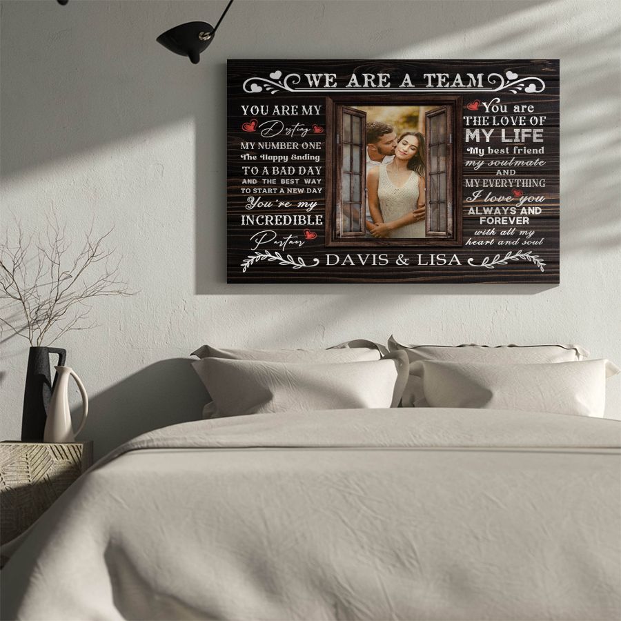 Valentine’s Day Personalized Couple Canvas Wall Art