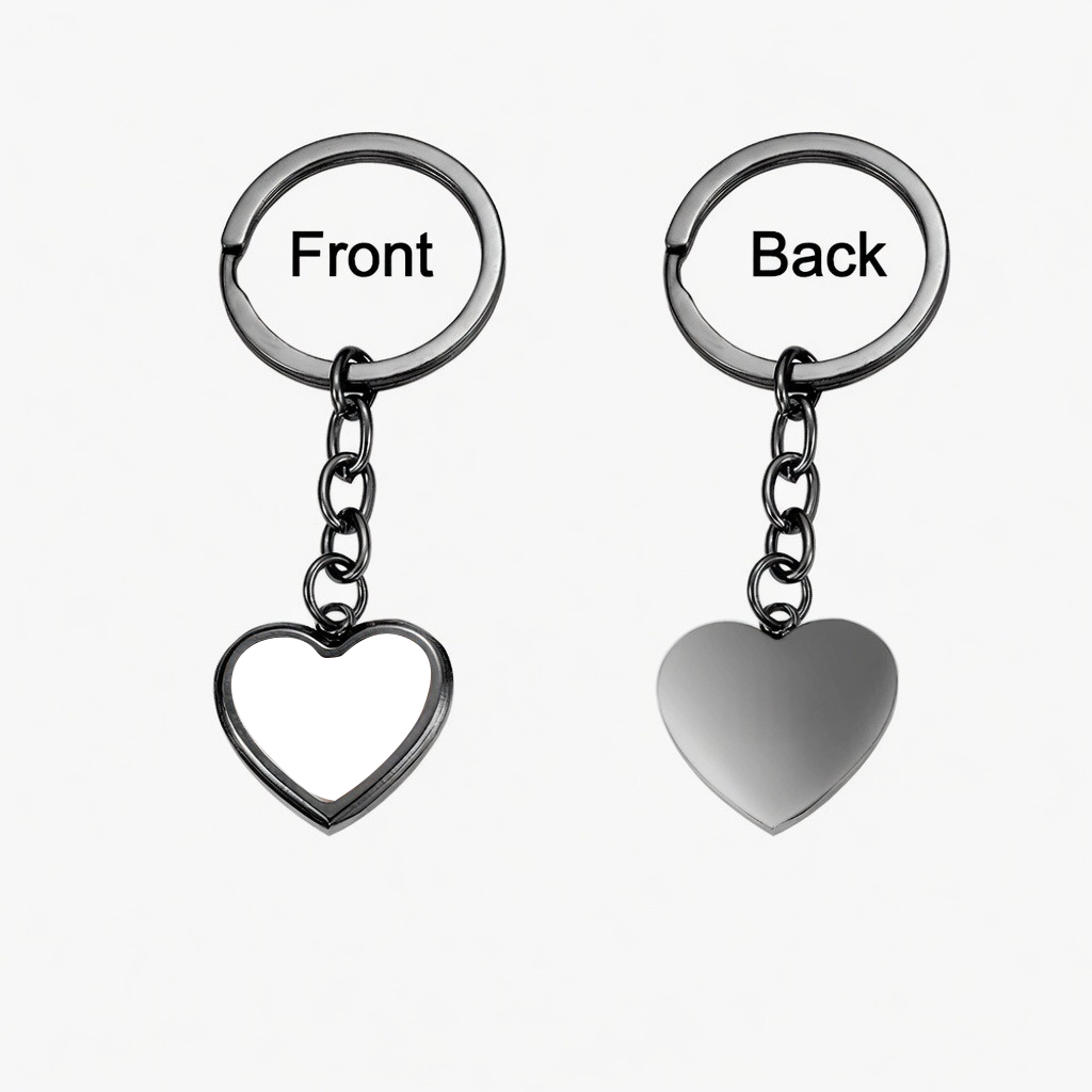 Personalized Thermochromic Heart Photo Keychain - Custom Picture Keychain for Couples, Stainless Steel Memorial Jewelry Gift for Anniversary, Birthday, Valentine's Day