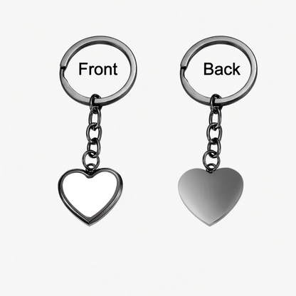 Personalized Thermochromic Heart Photo Keychain - Custom Picture Keychain for Couples, Stainless Steel Memorial Jewelry Gift for Anniversary, Birthday, Valentine's Day