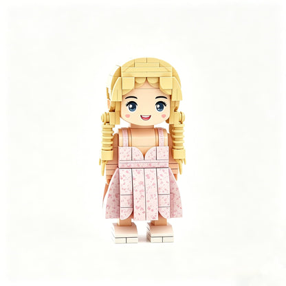 Custom Mini Brick Figure with Photo Frame, Personalized Building Block Doll Gift for Couples, Friends & Family
