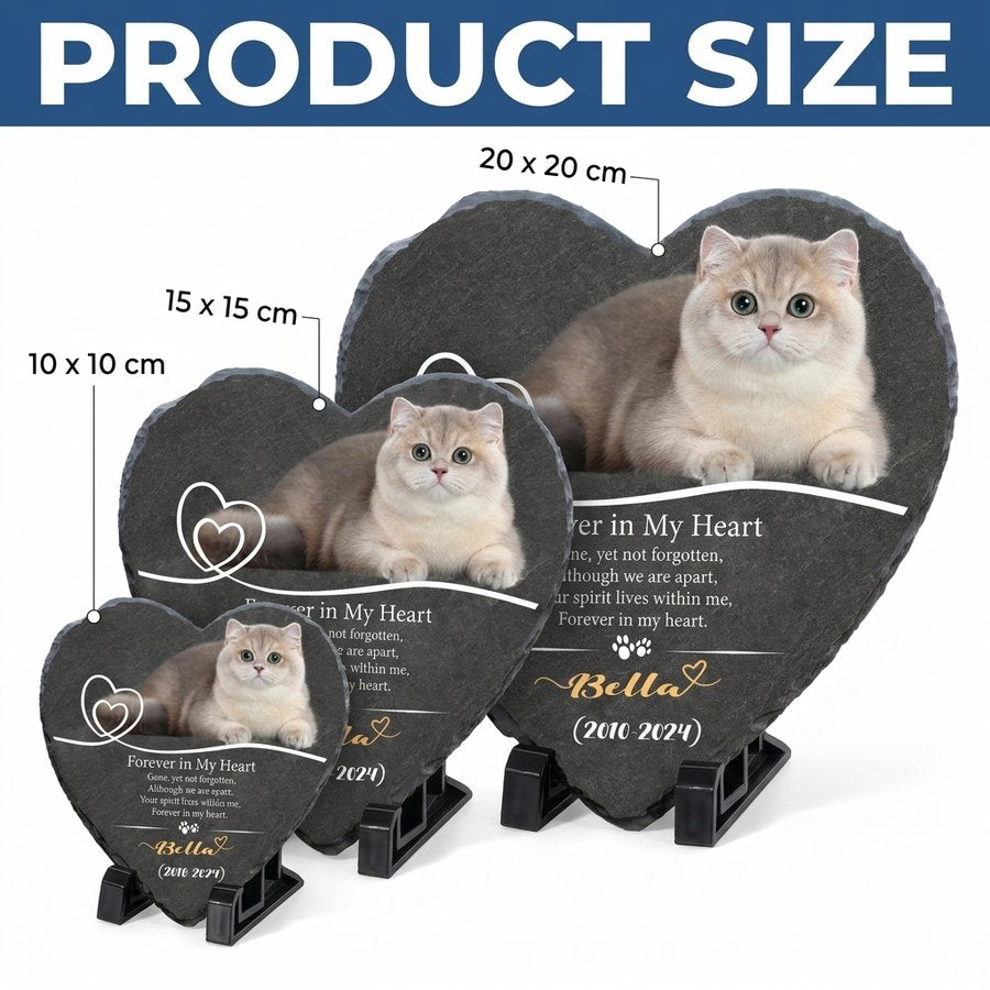 Personalized Heart-Shaped Memorial Stone for Cat, Custom Pet Grave Marker with Name and Years