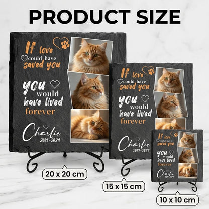 Personalized Cat Memorial Stone with Photo Collage, Custom Pet Grave Marker for Outdoor Tribute