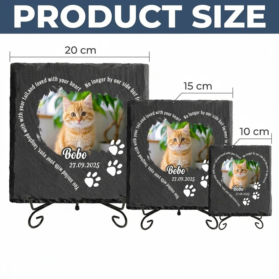 Personalized Pet Memorial Stone - Custom Cat Grave Marker with Photo
